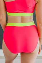 Load image into Gallery viewer, Sandy Shores High Rise Swim Bottoms Mack &amp; Mal- Watermelon/Neon Yellow