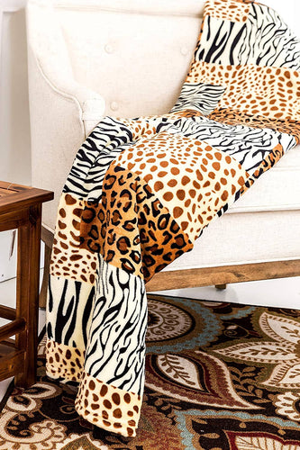 Safari Super Soft Plush Warm Cozy Bed Throw Flannel Blanket