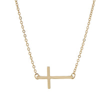 Load image into Gallery viewer, East West Cross Necklace- Gold