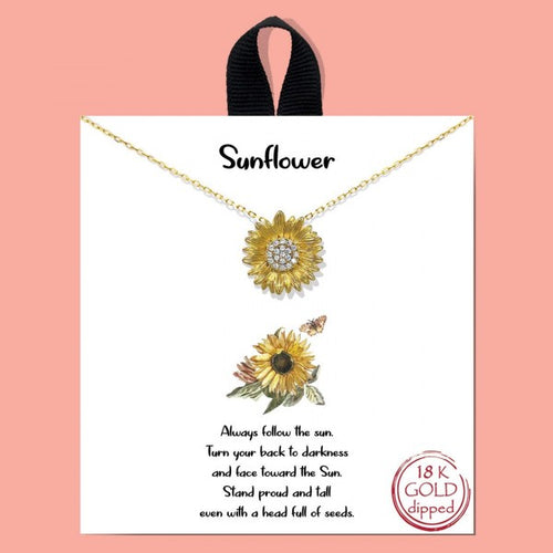 Sunflower Necklace Silver
