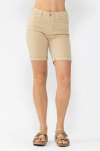 Load image into Gallery viewer, Khaki Cuffed Bermuda Mid Rise Judy Blue Shorts