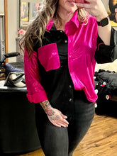 Load image into Gallery viewer, Spencer Hot Pink &amp; Black Button Up by JadyK