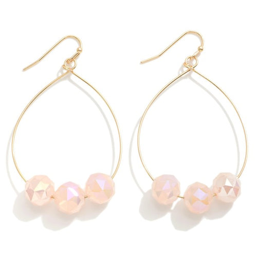 Pink Opal Beaded Teardrop Earring
