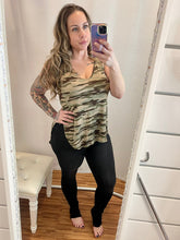 Load image into Gallery viewer, Drea Side Slit Tank Camo Top By Blakeley