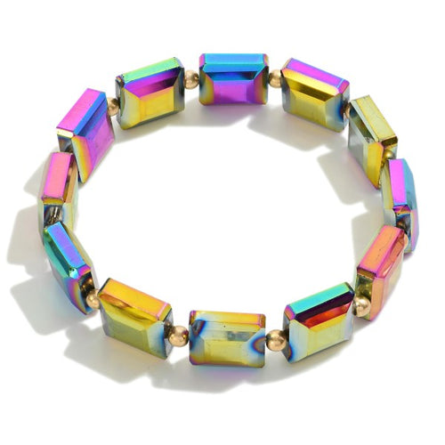 Square Beaded Multi Color Bracelet