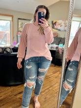 Load image into Gallery viewer, Ribbed Pullover Crewneck Top - Dusty Pink