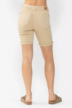 Load image into Gallery viewer, Khaki Cuffed Bermuda Mid Rise Judy Blue Shorts