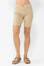 Load image into Gallery viewer, Khaki Cuffed Bermuda Mid Rise Judy Blue Shorts