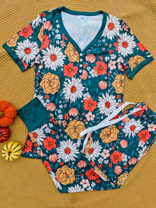 Fall Pajama Jogger Set (Boho Floral)