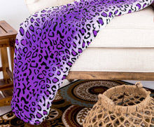Load image into Gallery viewer, Leopard Purple Soft Plush Warm Cozy Throw Flannel Blanket