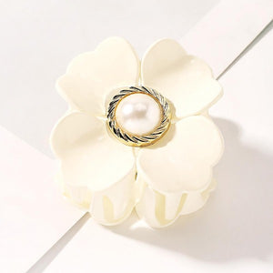 Flower Hair Clip With Pearl