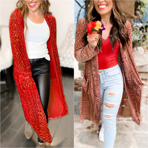 Mabel Mesh & Velvet Duster Cardigan by WLM (L/XL)