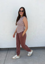 Load image into Gallery viewer, Bianca Basic Stripe Ribbed Tank by Blakeley (Brown L/XL)