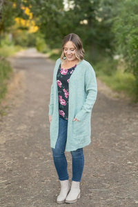 Madison Cozy Cardigan By Michelle Mae Sage/Blue (Large)