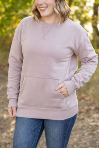 Vintage Wash Pocket Pullover by Michelle Mae (1X) Blush Pebble