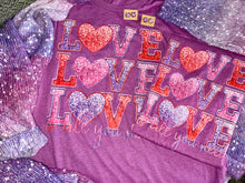 Load image into Gallery viewer, MOM &amp; ME- Love is all you Need (glitter look) DTF Graphic T-shirt by L&amp;V w/earring *XL adult/youth M ONLY*