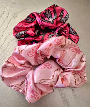 Load image into Gallery viewer, Western Print Satin Hair Scrunchie 2pc