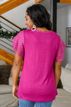 Load image into Gallery viewer, Lace Sleeve Top (Fuschia)