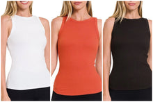 Load image into Gallery viewer, Soft Ribbed Tight Crew Neck Tank Top (Options)