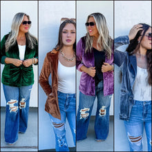 Load image into Gallery viewer, PREORDER Blakeley NYX Velvet Blazer - Winter Colors (CLOSES 11/1 8pm CST)