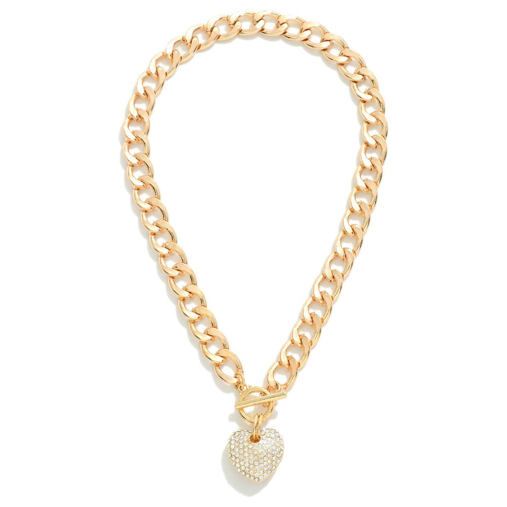 Juicy Couture Gold Pave Heart Necklace