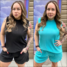 Load image into Gallery viewer, Hard to Resist Pleated Set by Jess Lea (Aqua M, L &amp; Black M)