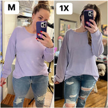 Load image into Gallery viewer, Ribbed Pullover Crewneck Top Lavender