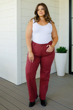 Load image into Gallery viewer, Phoebe High Rise Front Seam Straight Jeans in Burgundy