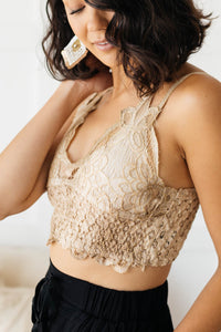 Live In Lace Bralette in Taupe