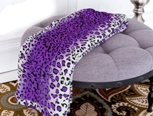 Load image into Gallery viewer, Leopard Purple Soft Plush Warm Cozy Throw Flannel Blanket