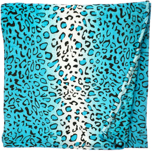 Leopard Turquoise Soft Plush Warm Cozy Bed Throw Blanket