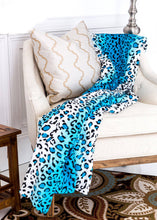 Load image into Gallery viewer, Leopard Turquoise Soft Plush Warm Cozy Bed Throw Blanket