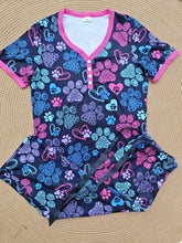 Load image into Gallery viewer, Capri &amp; Short Sleeve PJ’s (Paws)