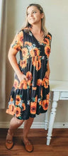 Load image into Gallery viewer, Dolly Sunflower V neck tiered Dress w/pockets