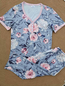 Capri & Short Sleeve PJ’s (Floral)