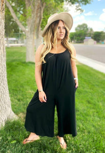The Ultimate Baggy Romper W/Pockets (Black)