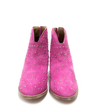 Load image into Gallery viewer, Twilight Studded Heeled Ankle Boot in Magenta