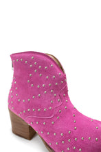 Load image into Gallery viewer, Twilight Studded Heeled Ankle Boot in Magenta