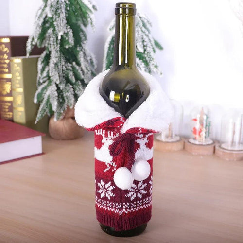 Holiday Knit Wine Bottle Holder