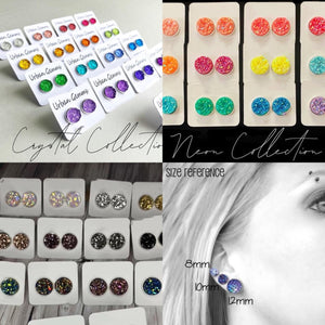 Druzy Earrings (Options- colors & sizes)
