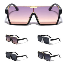 Load image into Gallery viewer, Flat Top One Piece Shield Rectangle Sunglasses