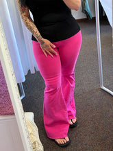 Load image into Gallery viewer, HW Hot Pink Judy Blue Cut Hem Flare 88618